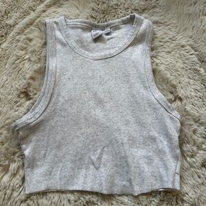 Aritzia TNA Cropped Tank Top Grey